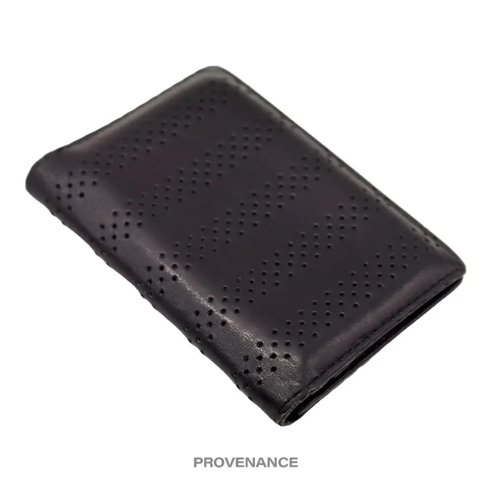 🔴 Dior Pocket Organizer Wallet - Perforated Black Leather